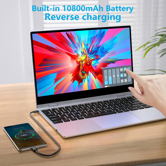 14.1 インチ 1080p タッチスクリーン ポータブル ラップドック、10800mAh バッテリー、キーボード付き