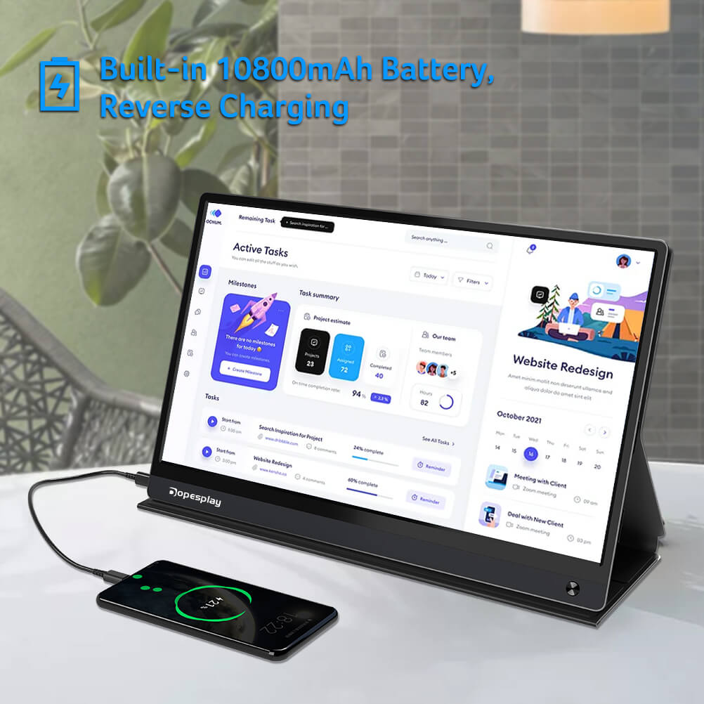 15,6" tragbarer Monitor mit 60HZ 1080P Touchscreen-Batterie für Laptop