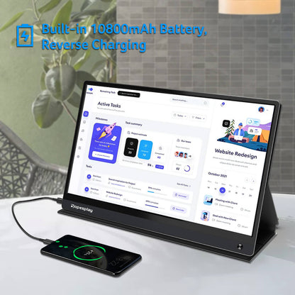 15,6" tragbarer Monitor mit 60HZ 1080P Touchscreen-Batterie für Laptop