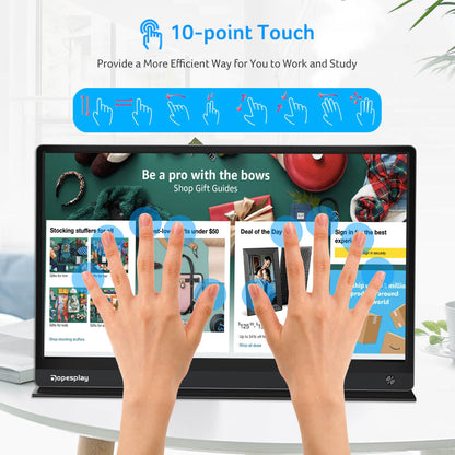 15,6" tragbarer Monitor mit 60HZ 1080P Touchscreen-Batterie für Laptop