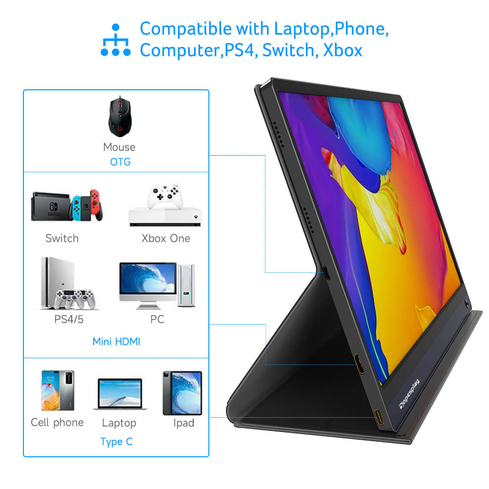 15,6" tragbarer Monitor mit 60HZ 1080P Touchscreen-Batterie für Laptop