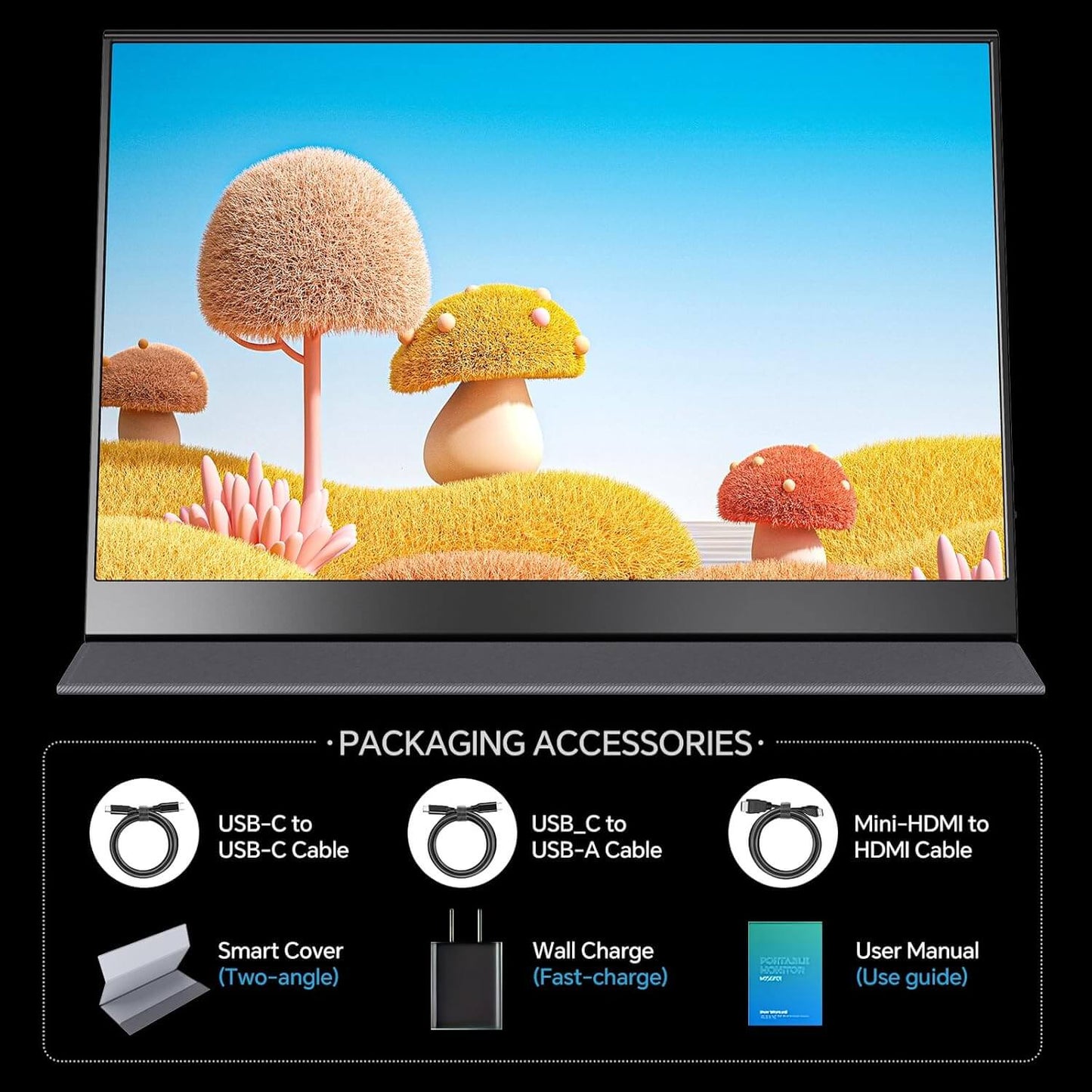 15,6 tums 4K bärbar extern bildskärm UHD 3840x2160 100 % sRGB USB-C HDMI för bärbar dator MacBook PS5 Xbox