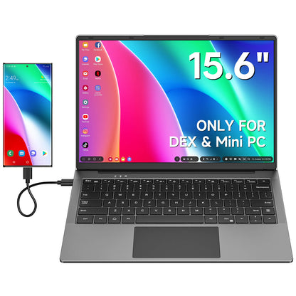 15,6 tums bärbar Lapdock-skärm för Samsung Deck FHD 1080P IPS extern bildskärm med inbyggt tangentbord för Mac Laptop