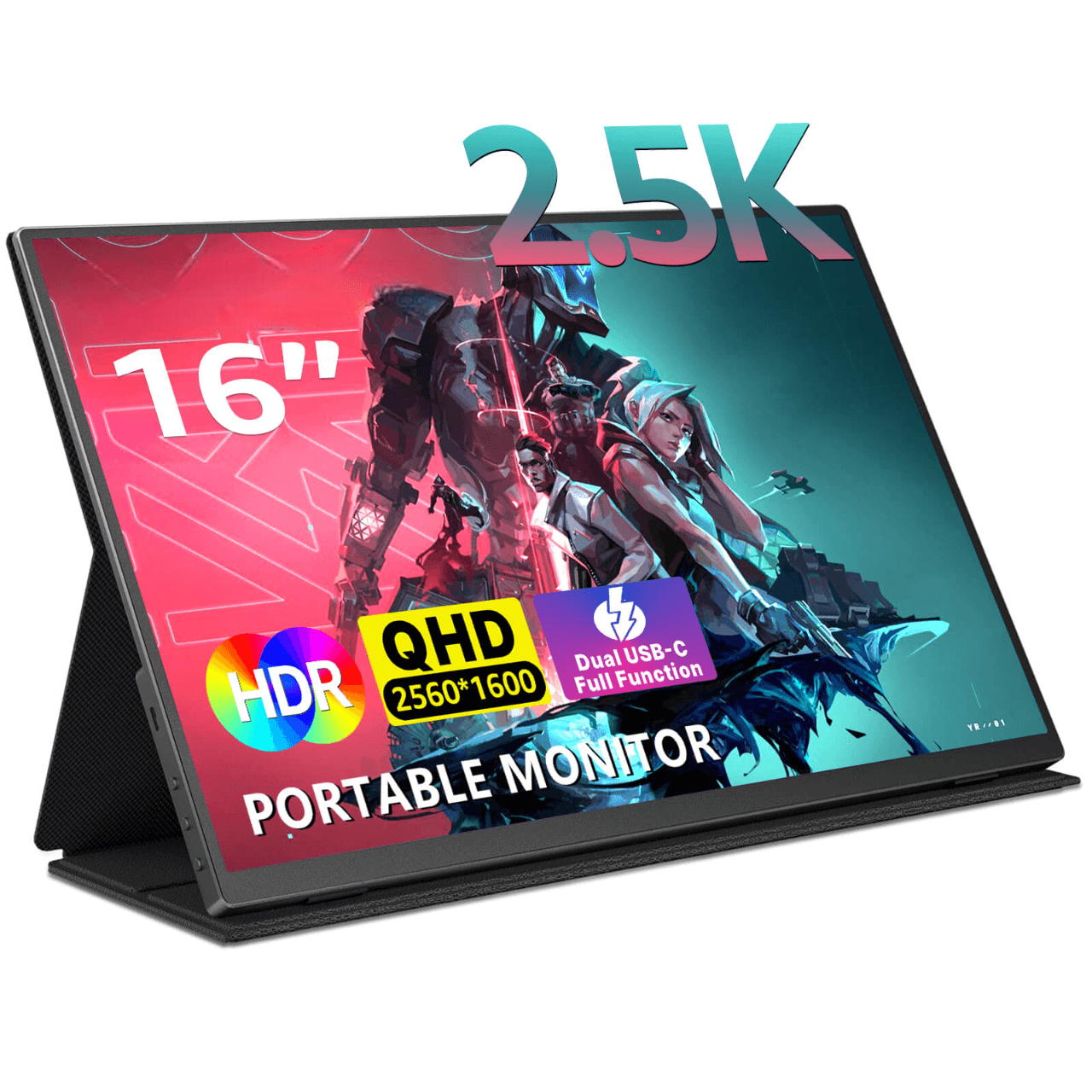 Monitor portátil de 16 pulgadas para computadora portátil con pantalla FHD de 2,5 K