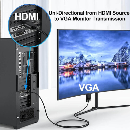 ノートパソコンとプロジェクター用1080P HDMI-VGAケーブルアダプター