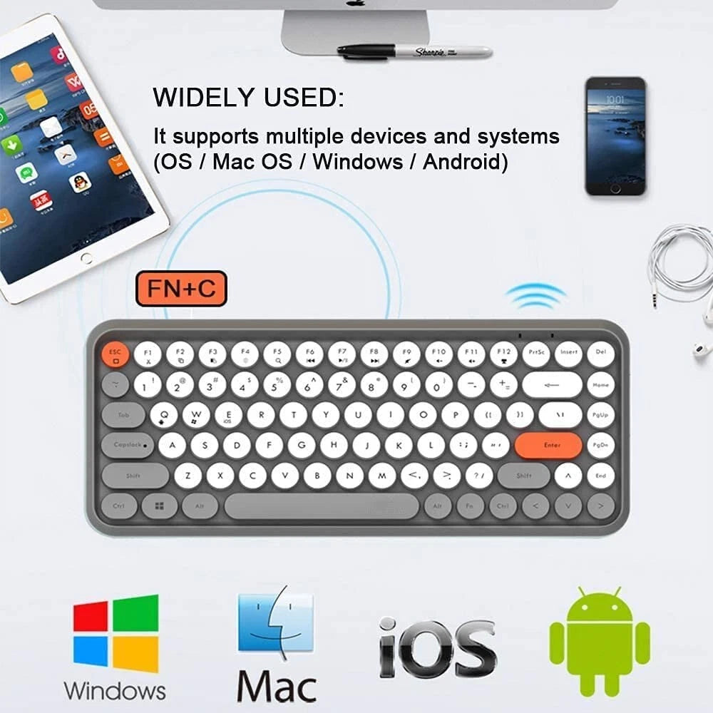 Mini clavier sans fil Bluetooth Punk 84 touches